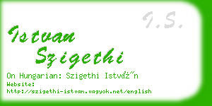 istvan szigethi business card